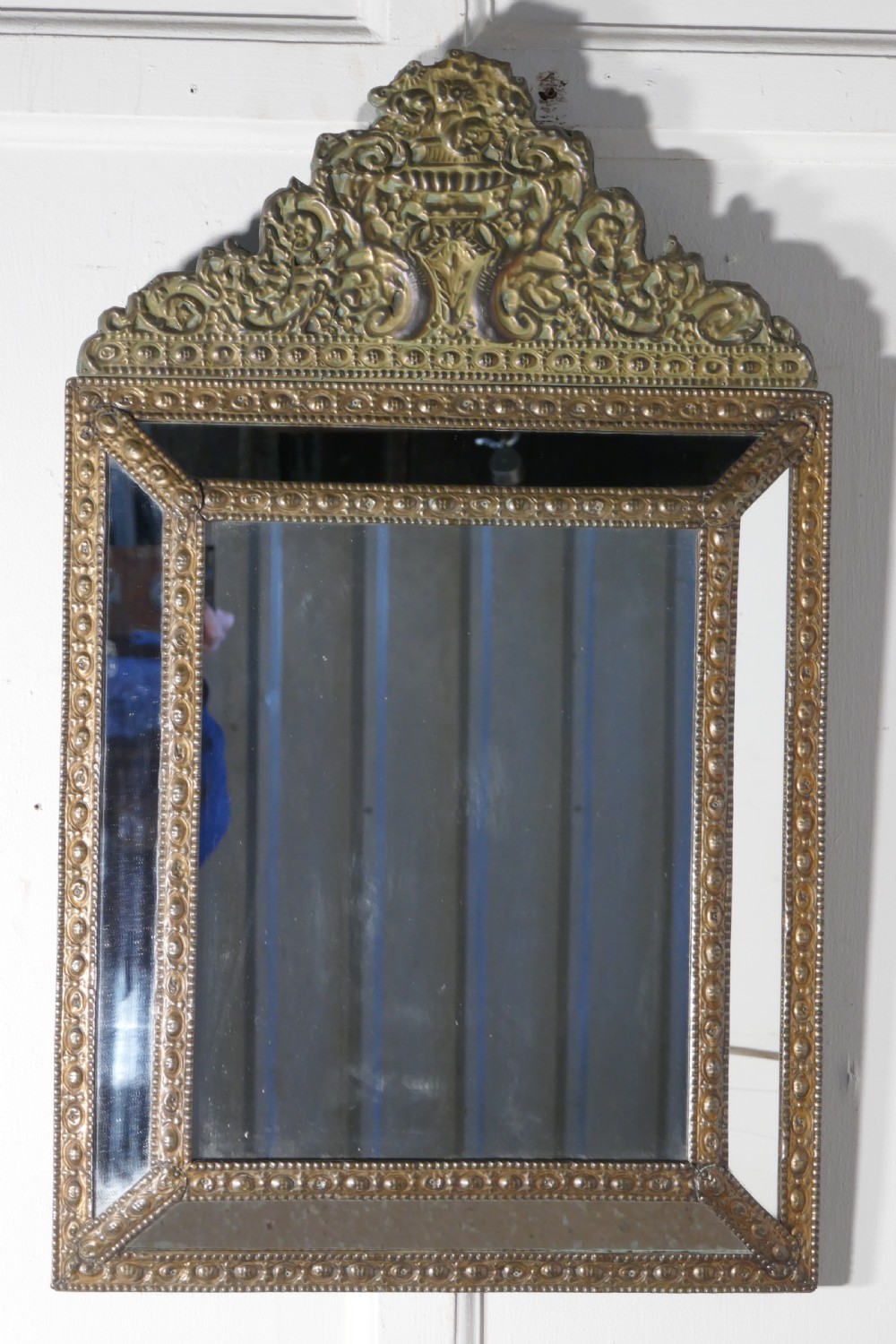 A Large Napoleon III French Brass Cushion Mirror View V