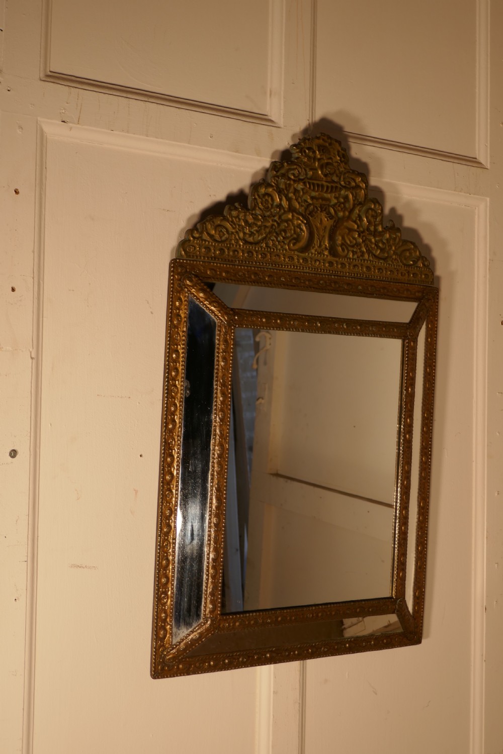 A Large Napoleon III French Brass Cushion Mirror View II