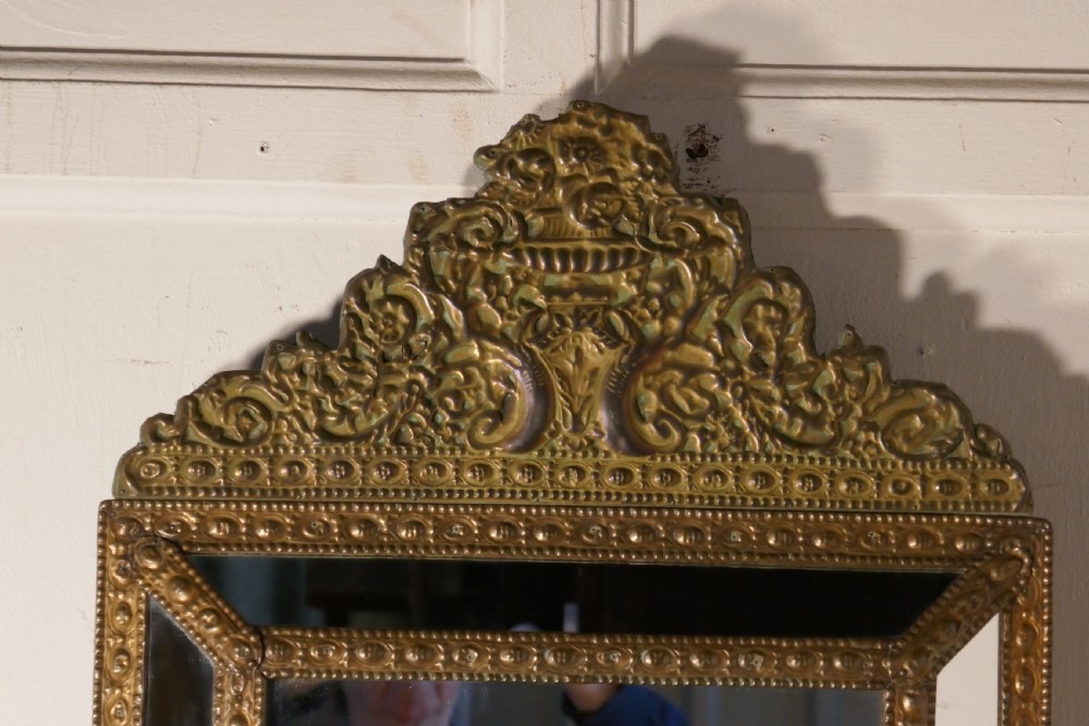 A Large Napoleon III French Brass Cushion Mirror View IV