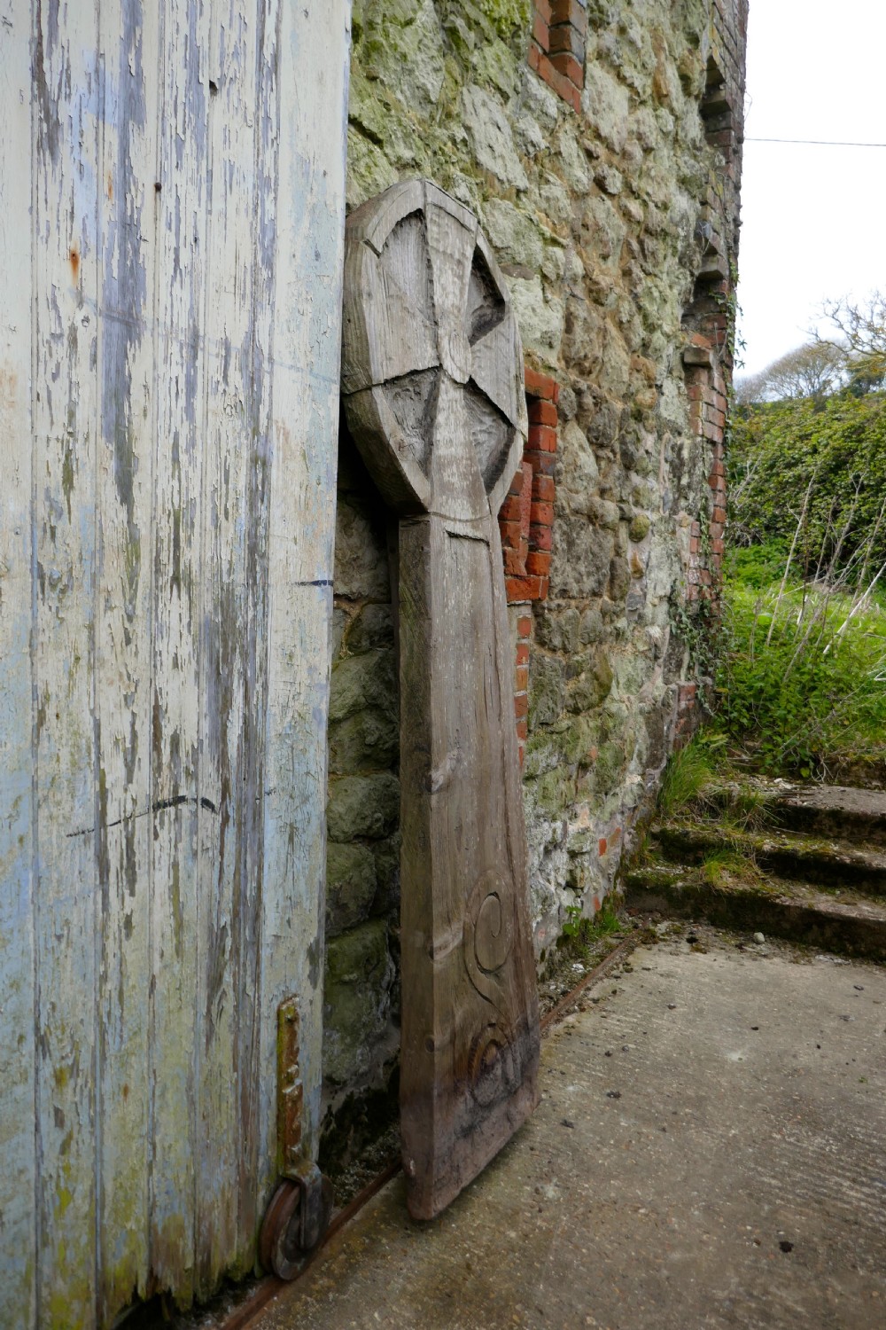 Large Primitive and Very Rustic Wooden Celtic Cross View II