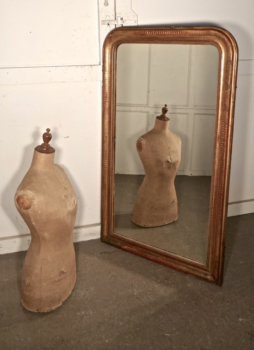French 19th Century Shabby Gilt Louis Philippe Gold Mirror View VIII