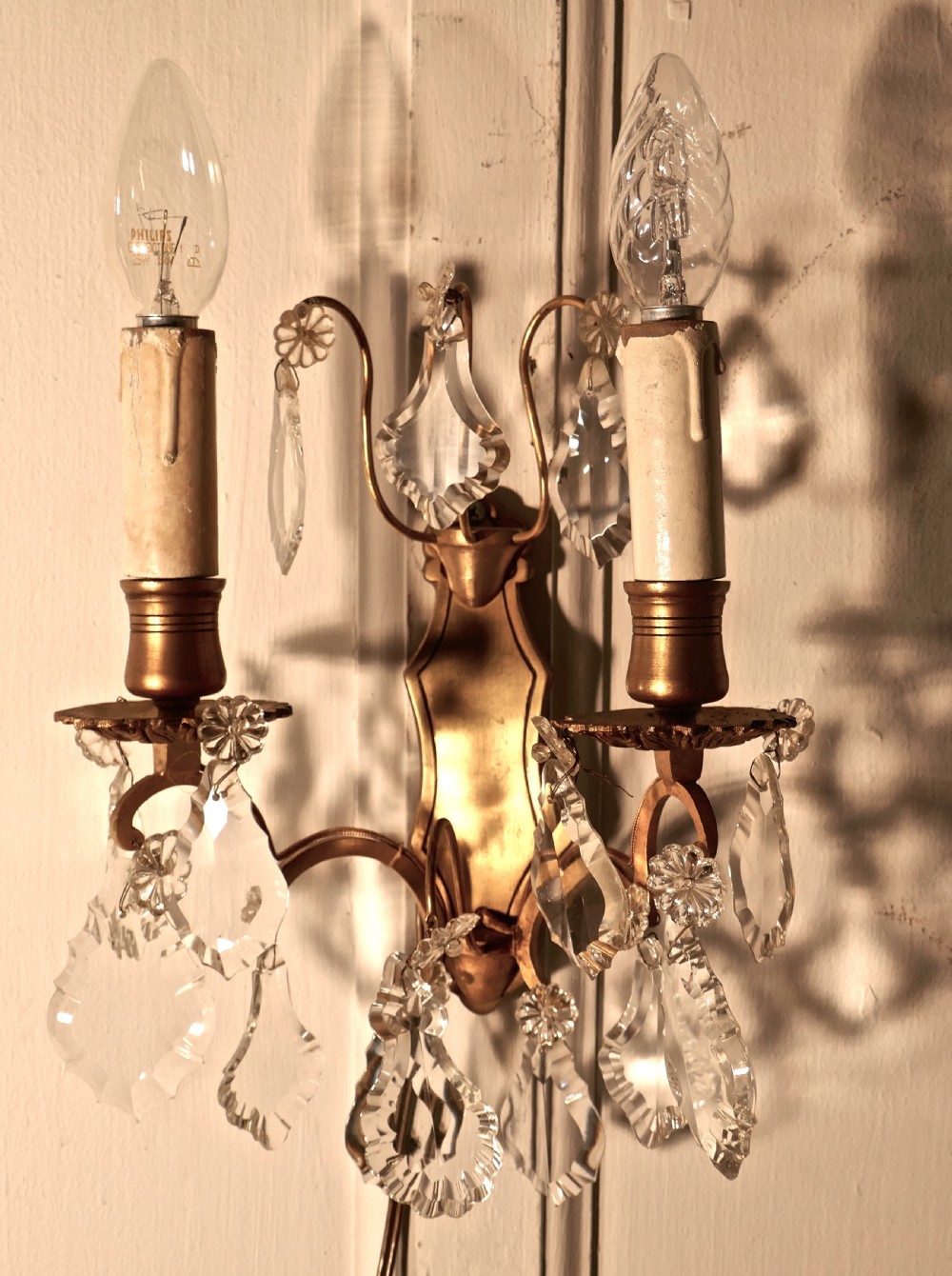 A Set of 3 Twin Wall Chandeliers, Three Double Sconce WallLights View III