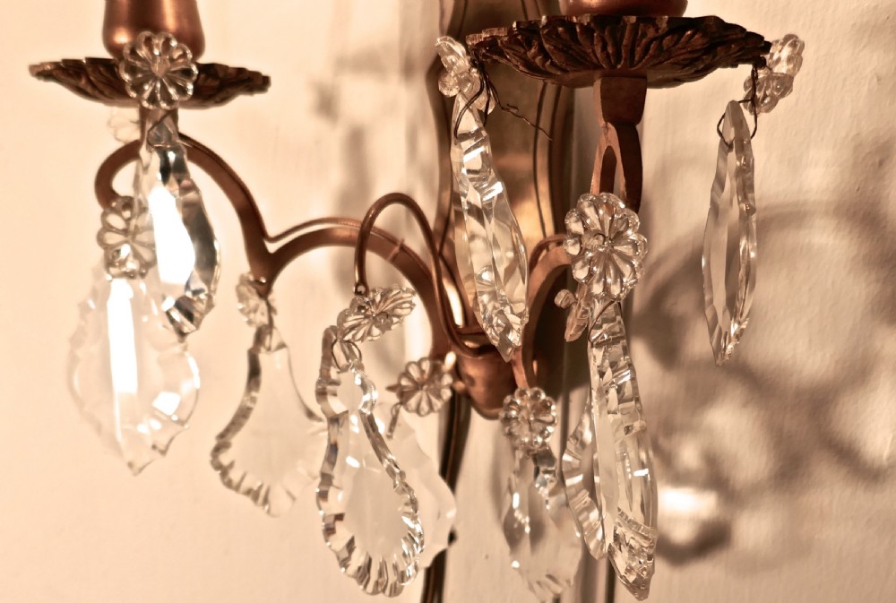 A Set of 3 Twin Wall Chandeliers, Three Double Sconce WallLights View VII
