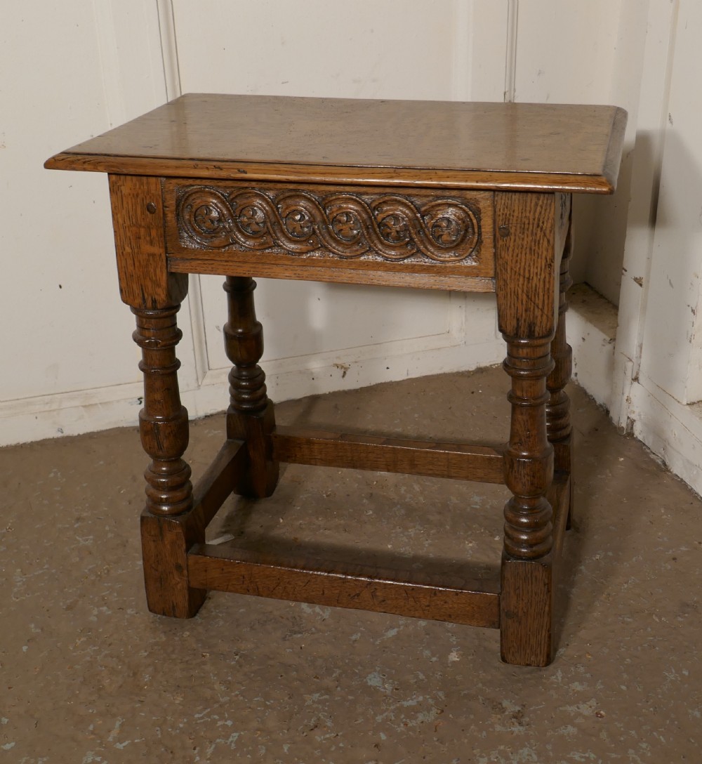 17th Century Style Ipswich Oak Joint or Coffin Stool