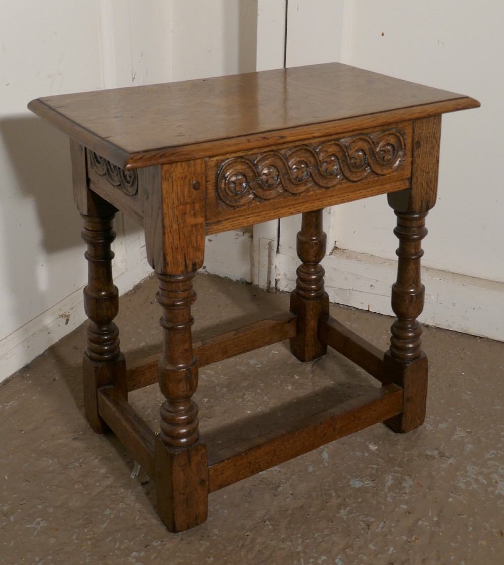 17th Century Style Ipswich Oak Joint or Coffin Stool View II