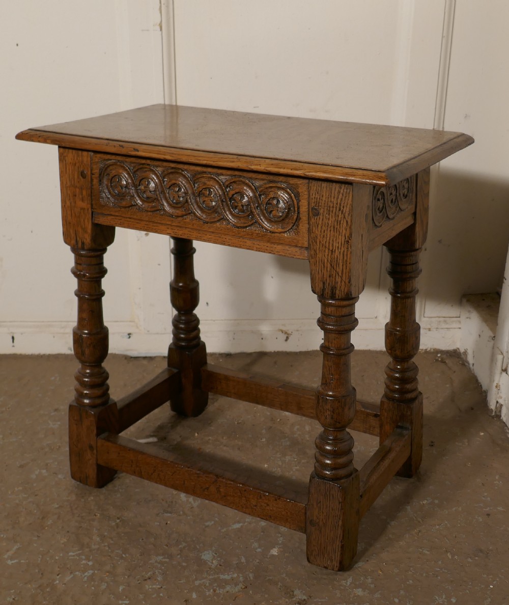 17th Century Style Ipswich Oak Joint or Coffin Stool View VI