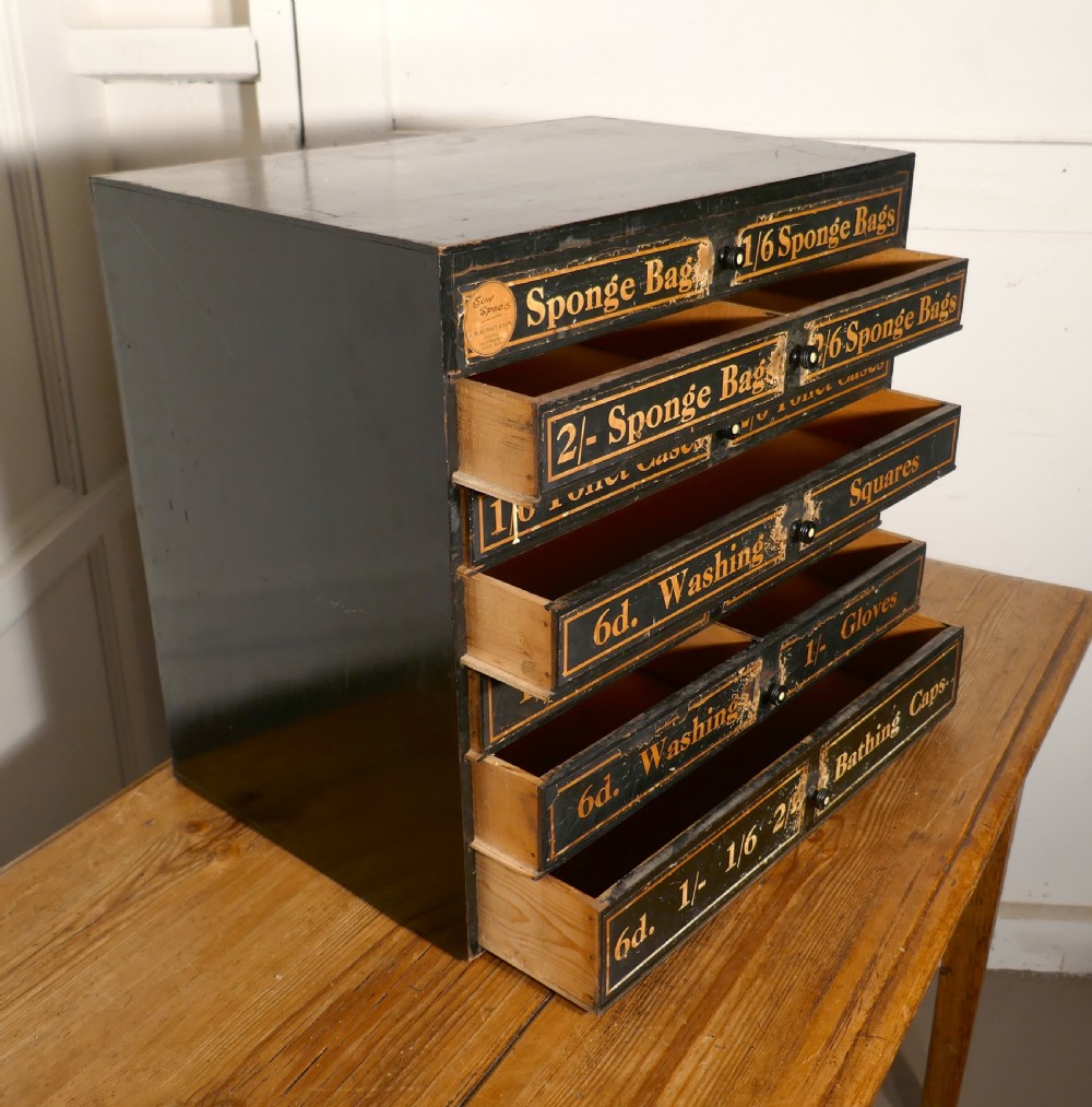 19th Century Chemist Shop Drawers, 7 Drawer Pharmacists Cabinet View IV