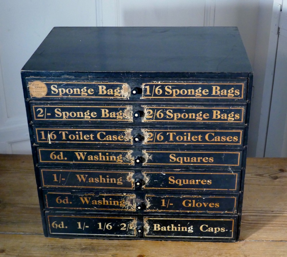 19th Century Chemist Shop Drawers, 7 Drawer Pharmacists Cabinet View V