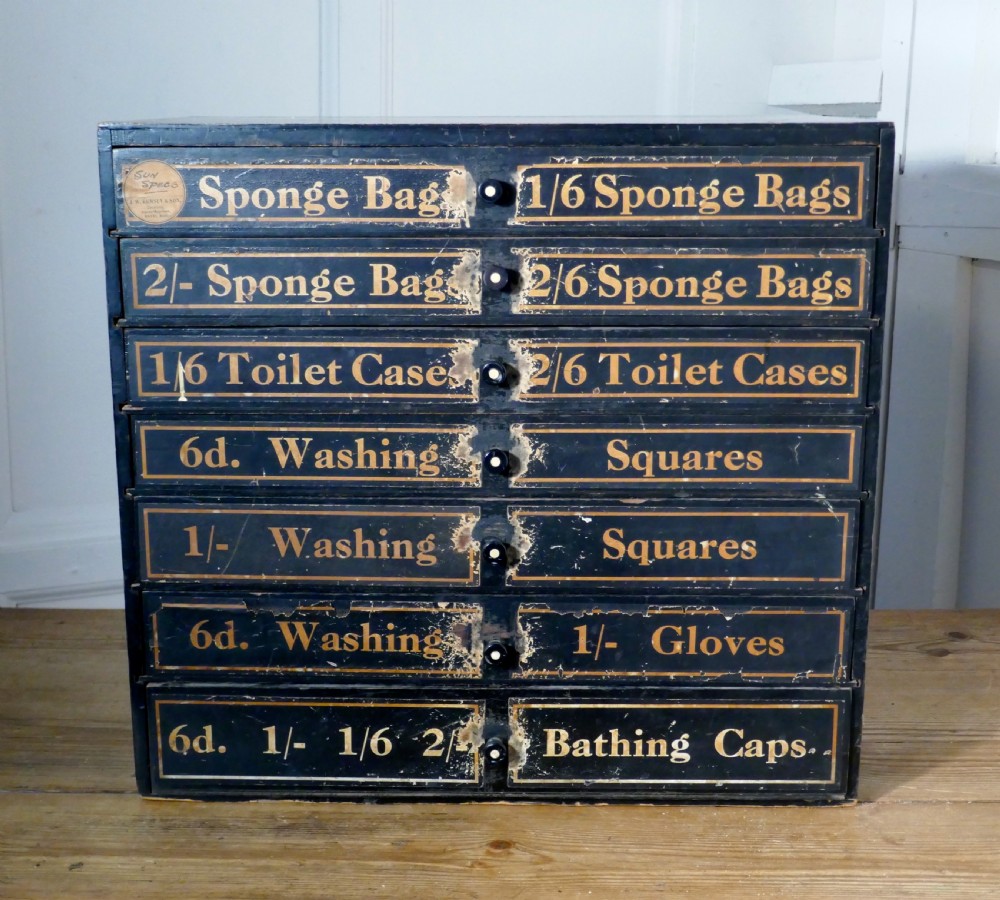19th Century Chemist Shop Drawers, 7 Drawer Pharmacists Cabinet View VI