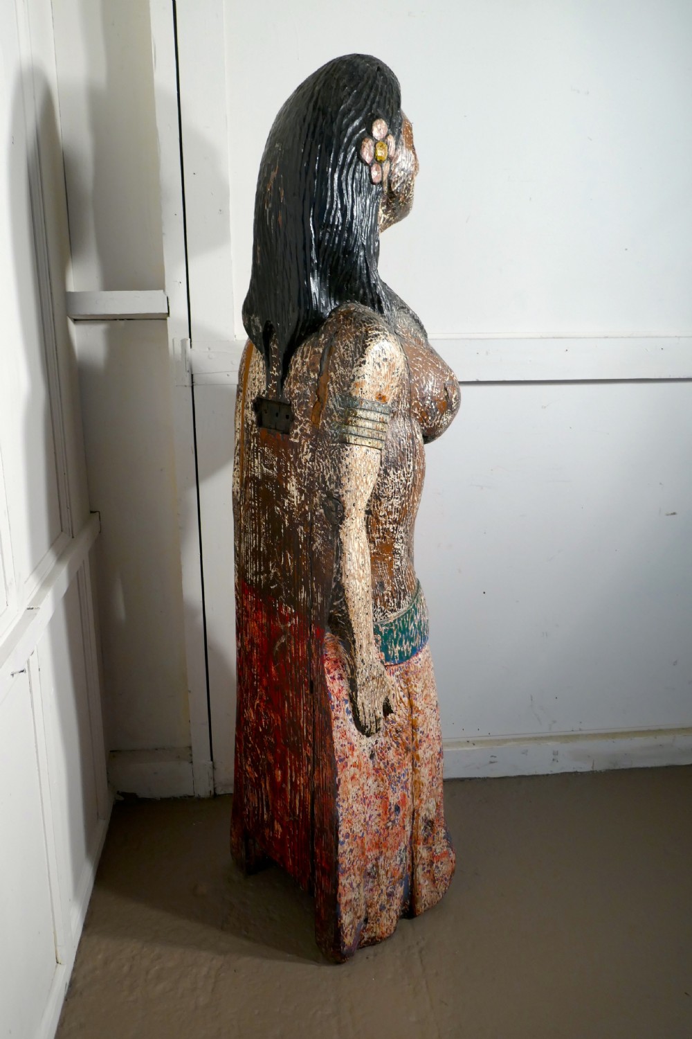 A Primitive19th Century Polynesian Ship’s Mast Head Figure, Distressed Original Paint  View III
