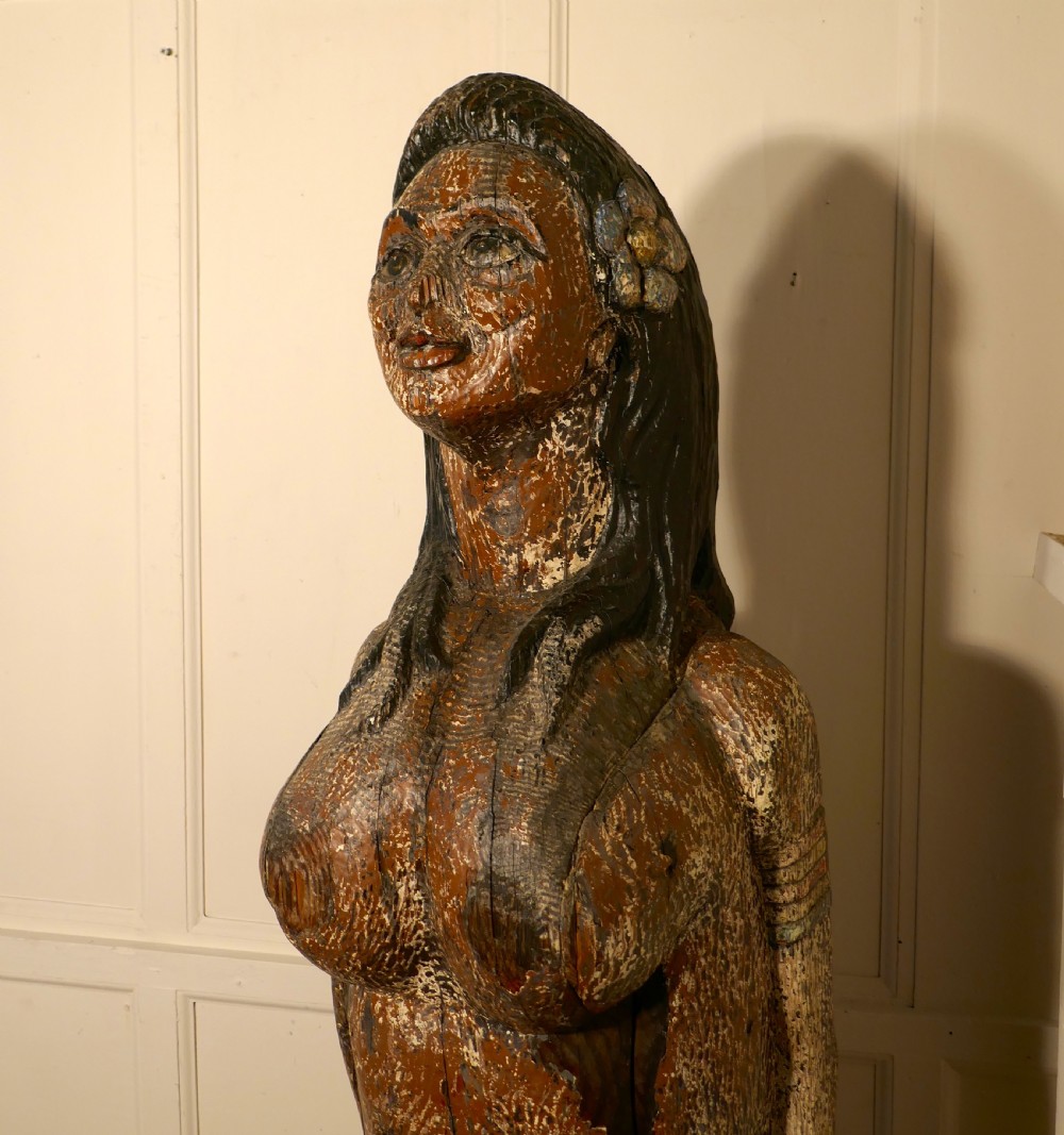 A Primitive19th Century Polynesian Ship’s Mast Head Figure, Distressed Original Paint  View VII