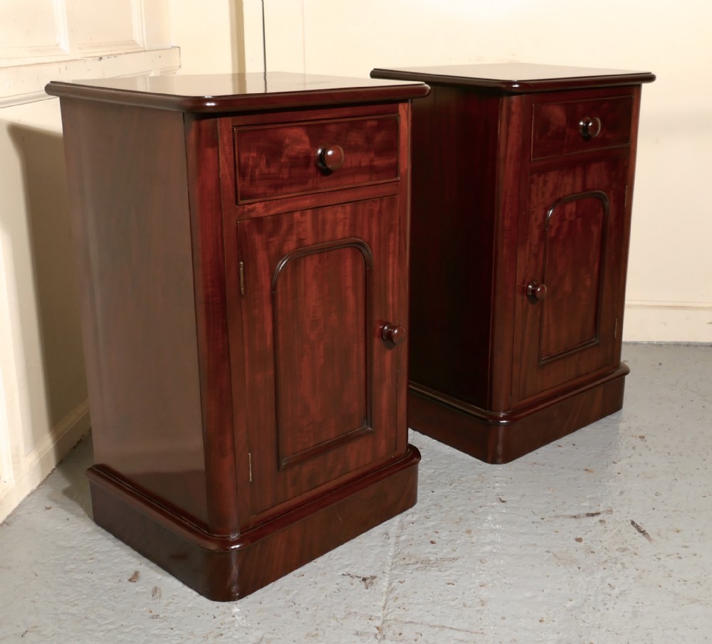A pair of Victorian Mahogany Bedside Cupboards