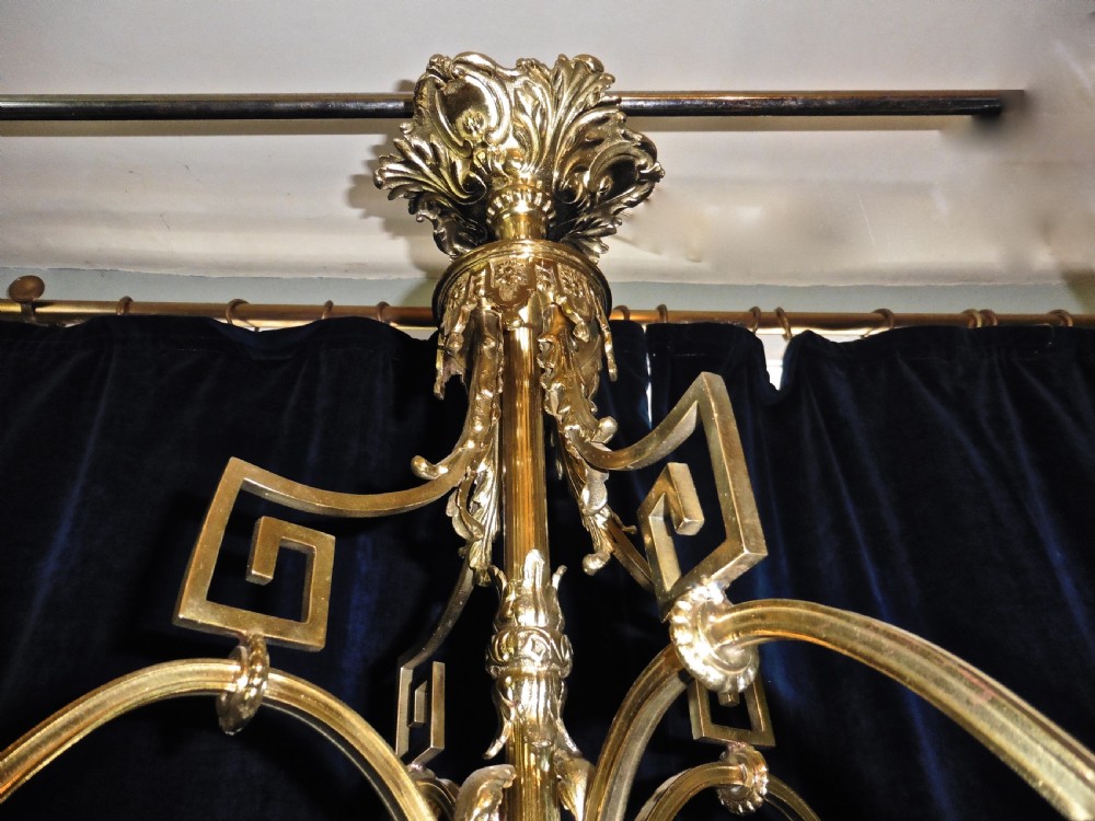 A French Gilded Brass Rococo Chandelier  View VII