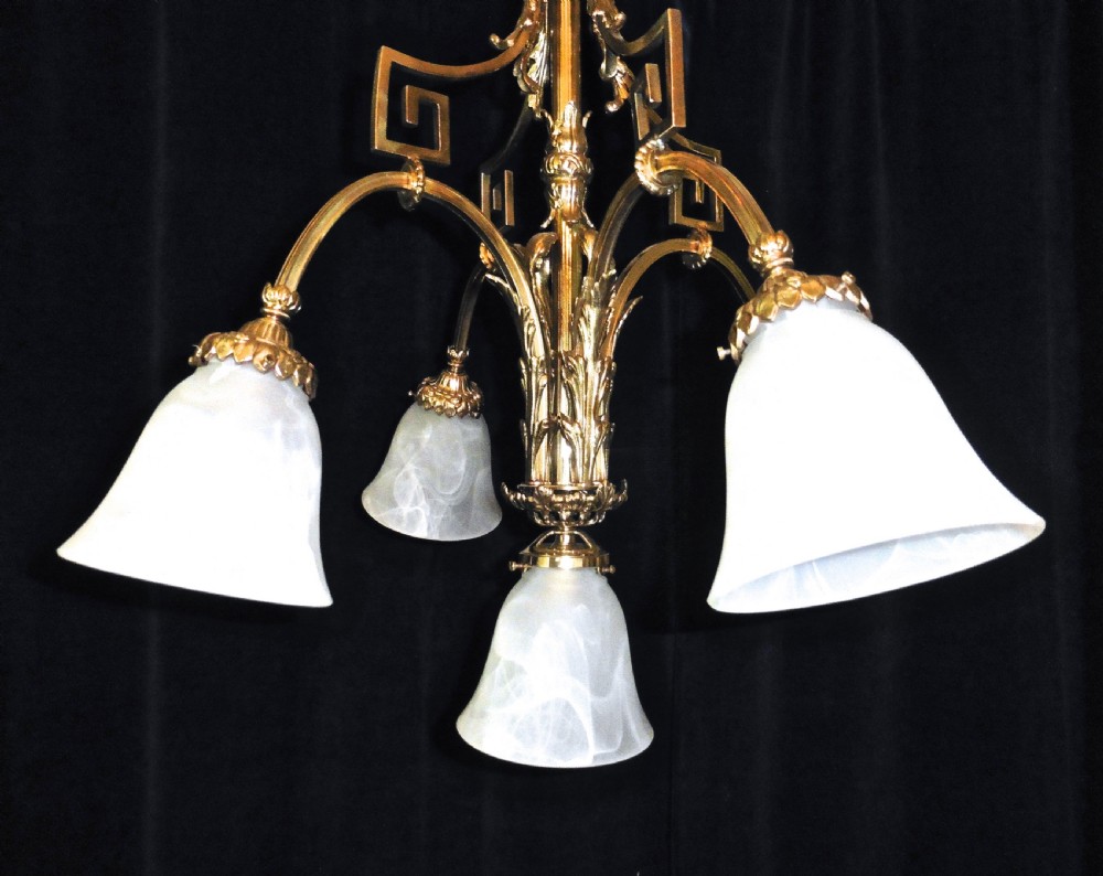 A French Gilded Brass Rococo Chandelier  View VIII