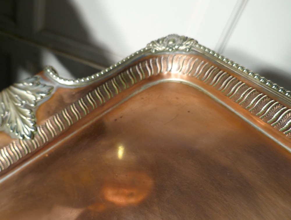 Large 19th Century Silver Plated Tray with Pierced Gallery  View V