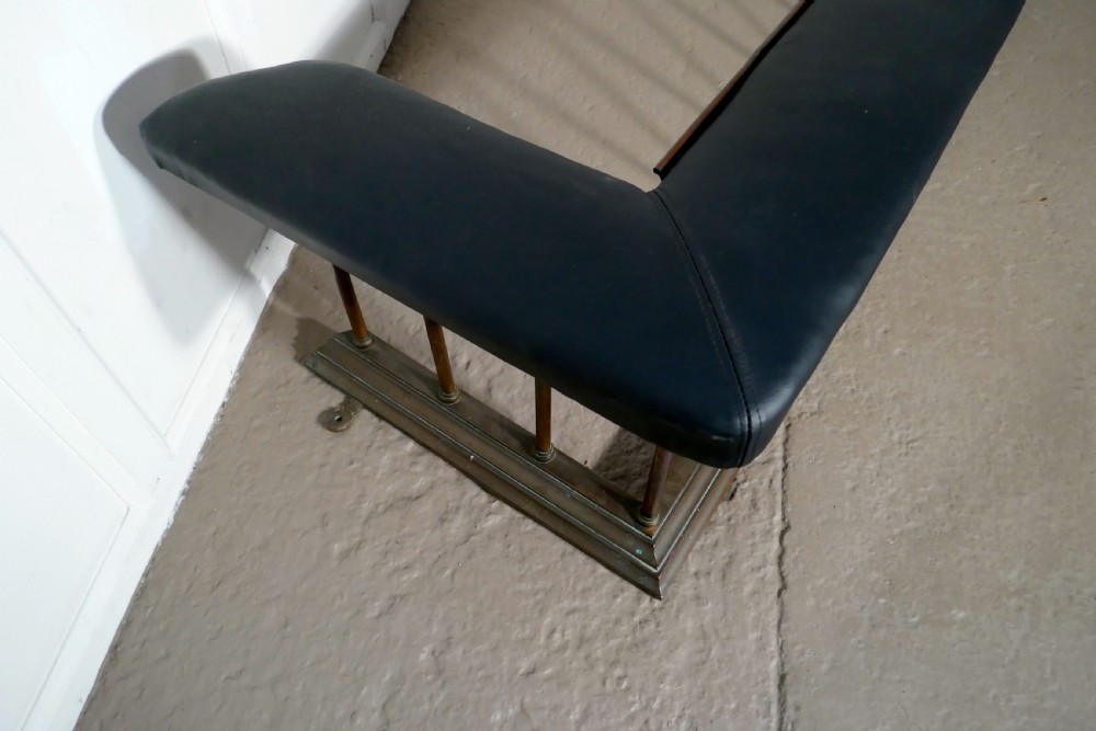 Very Large 19th Century Brass and Leather Club Fender View VIII