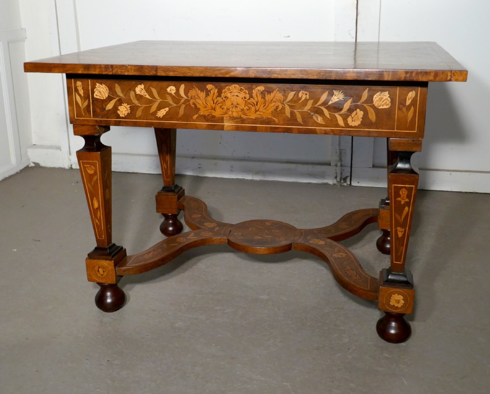 Early 19th Century Dutch Marquetry Inlaid Walnut Centre Table  View VI