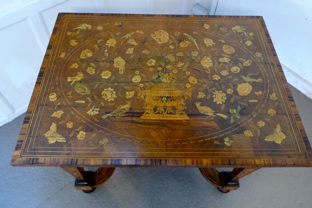 Early 19th Century Dutch Marquetry Inlaid Walnut Centre Table  View X