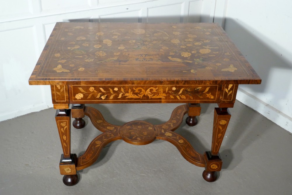 Early 19th Century Dutch Marquetry Inlaid Walnut Centre Table  View XIX