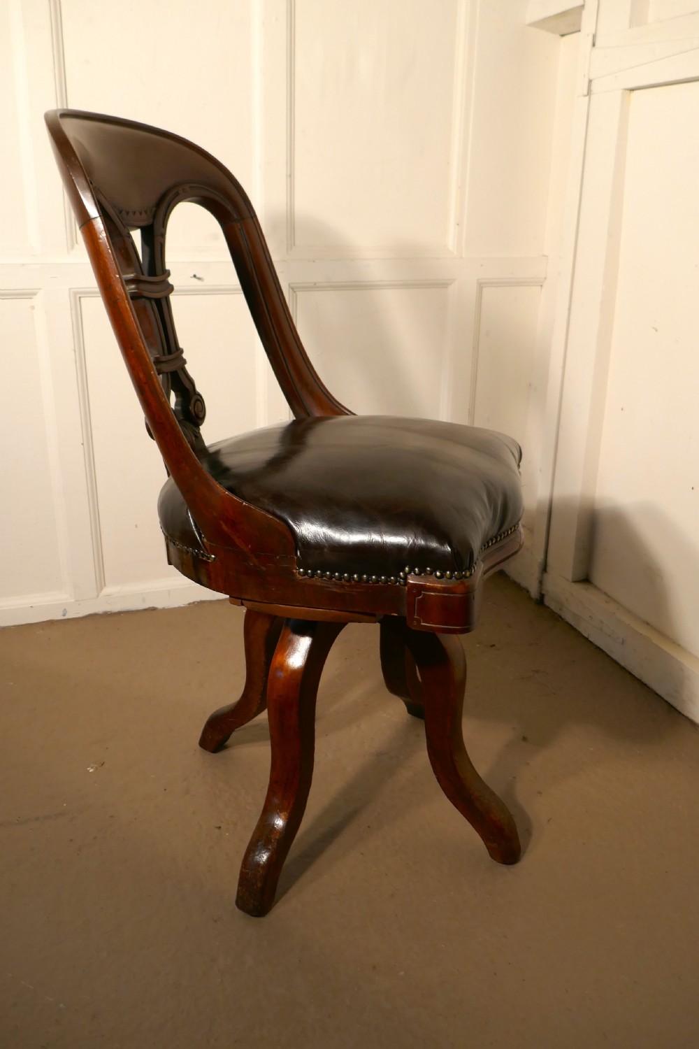 A Victorian Swivelling Mahogany Office Chair or Desk Chair   View VII
