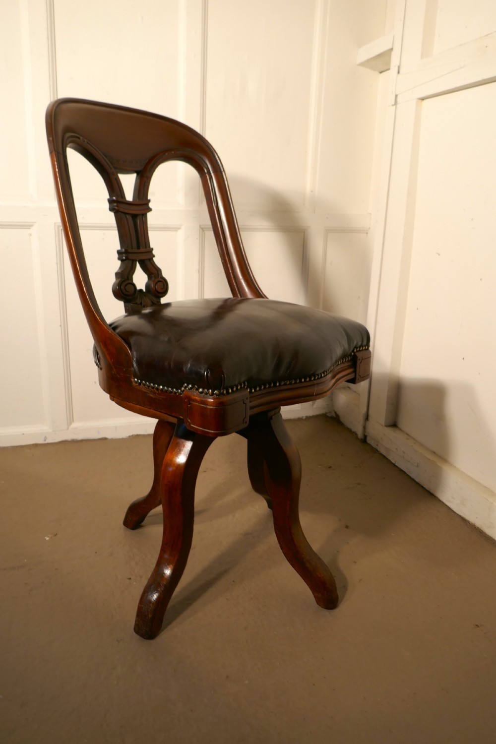 A Victorian Swivelling Mahogany Office Chair or Desk Chair   View VIII