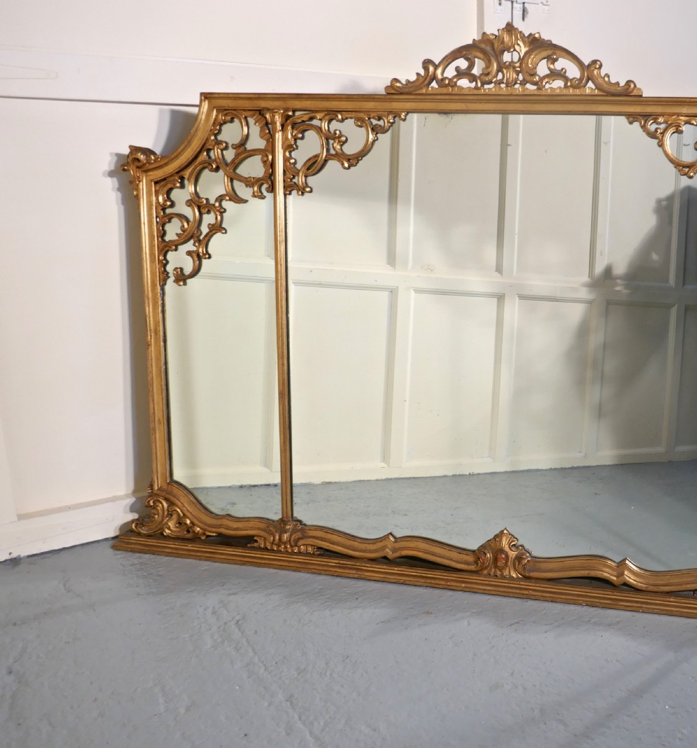 Very Large 19th Century Adams Style Gilt Over Mantle Wall Mirror View III