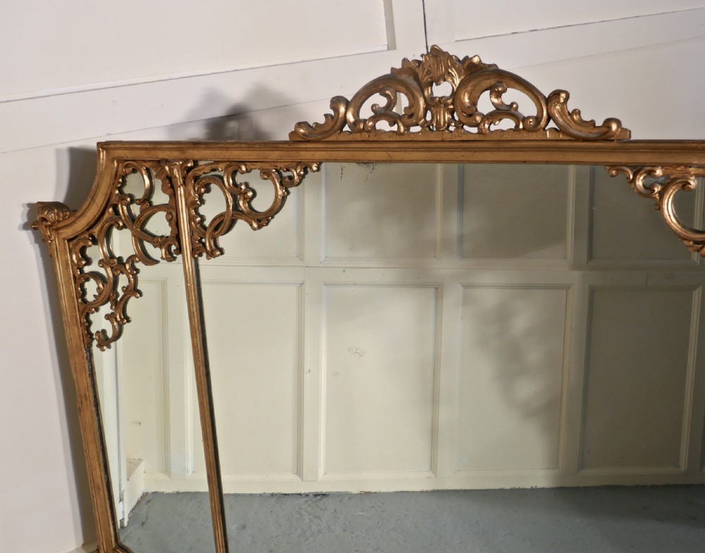 Very Large 19th Century Adams Style Gilt Over Mantle Wall Mirror View IV