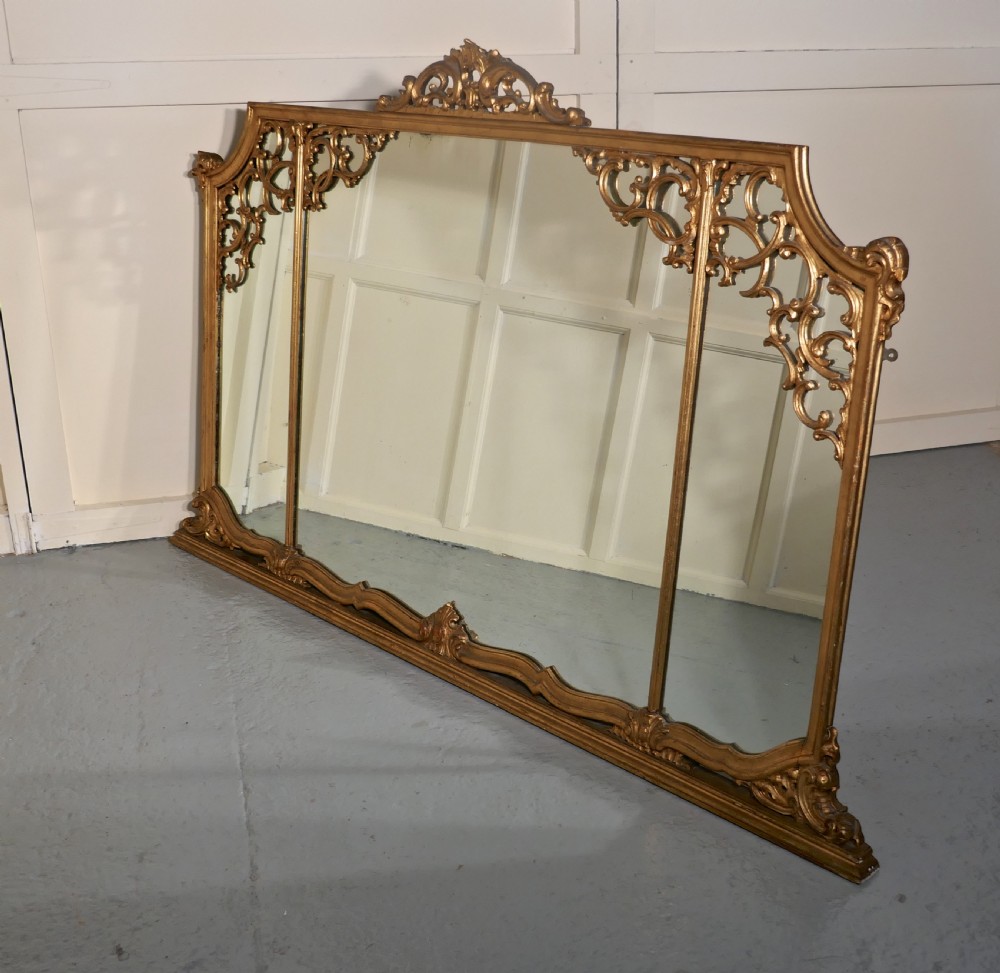 Very Large 19th Century Adams Style Gilt Over Mantle Wall Mirror View V