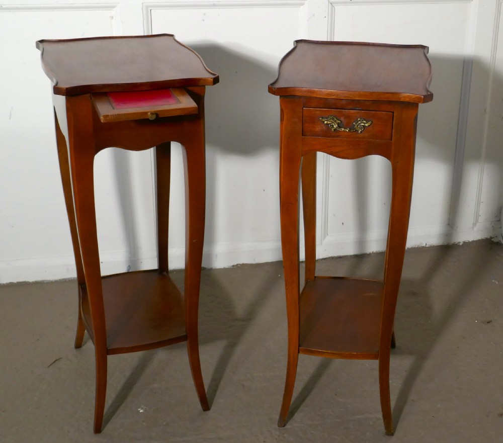 Unusual Pair of 19th C French Mahogany Pedestal Tables View III