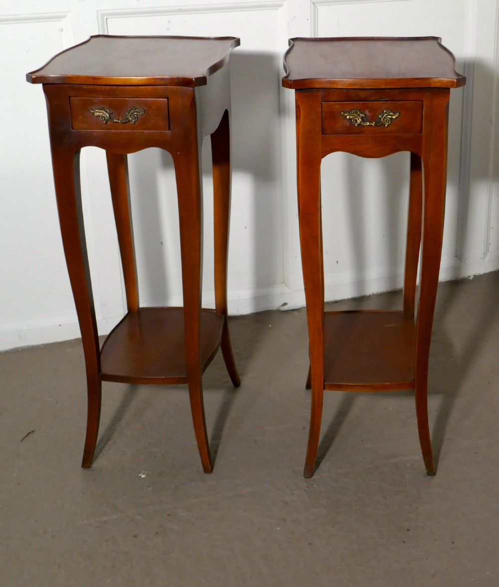 Unusual Pair of 19th C French Mahogany Pedestal Tables View IV