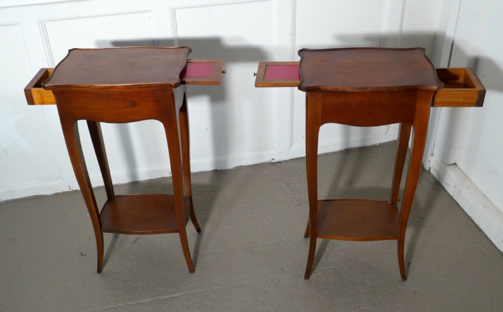 Unusual Pair of 19th C French Mahogany Pedestal Tables View V
