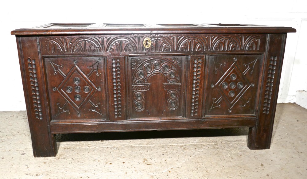 17th Century Carved Oak Coffer View VII