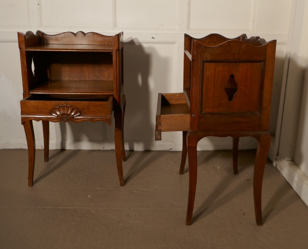Pair of French Country Oak Bedside Cabinets  View V