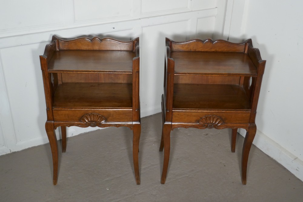 Pair of French Country Oak Bedside Cabinets  View VI
