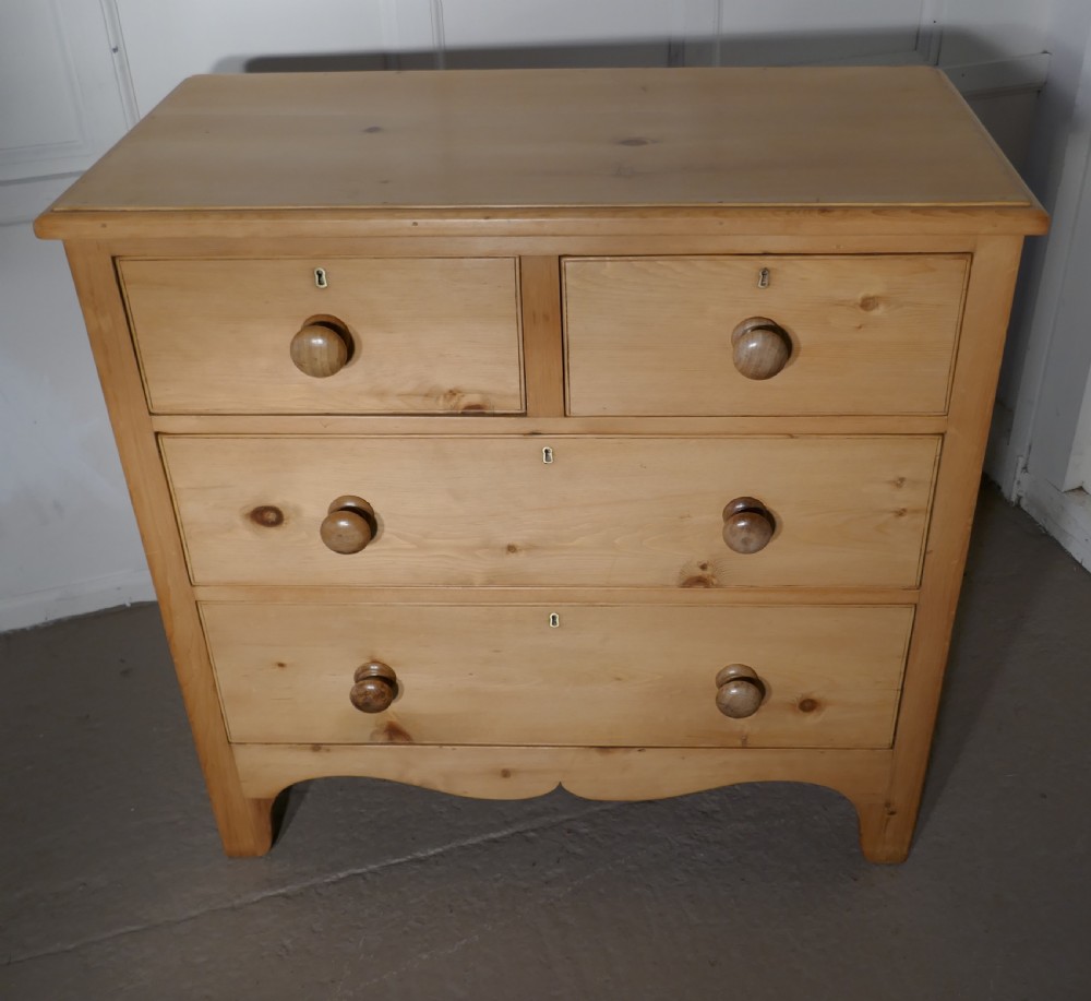 Charming Old Georgian Pine Chest of Drawers  View V