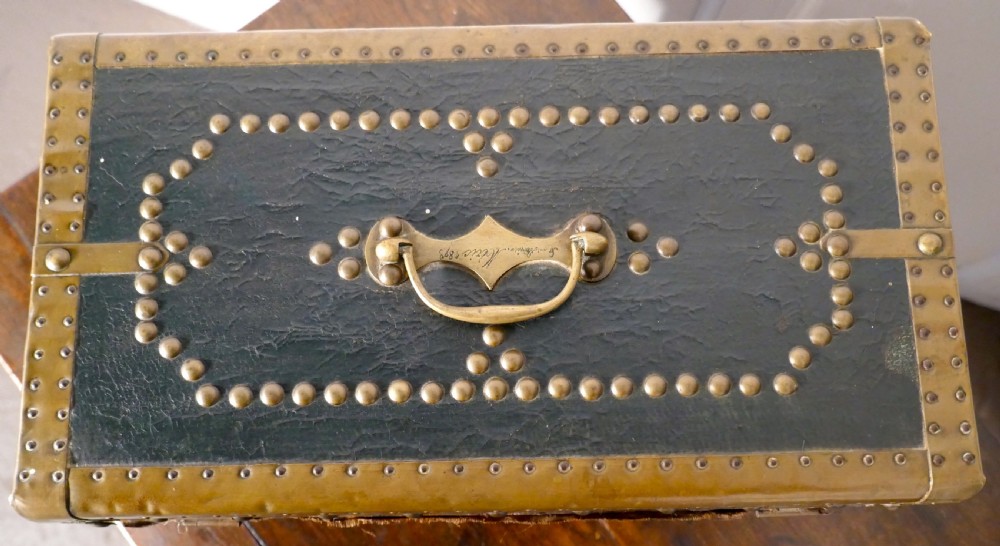 Leather and Brass Studded Treasure Chest or Jewellery Box 1878 View VII