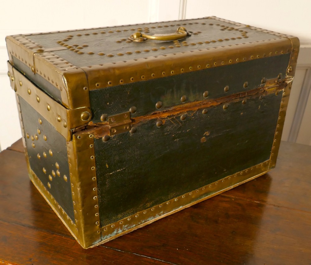 Leather and Brass Studded Treasure Chest or Jewellery Box 1878 View VIII