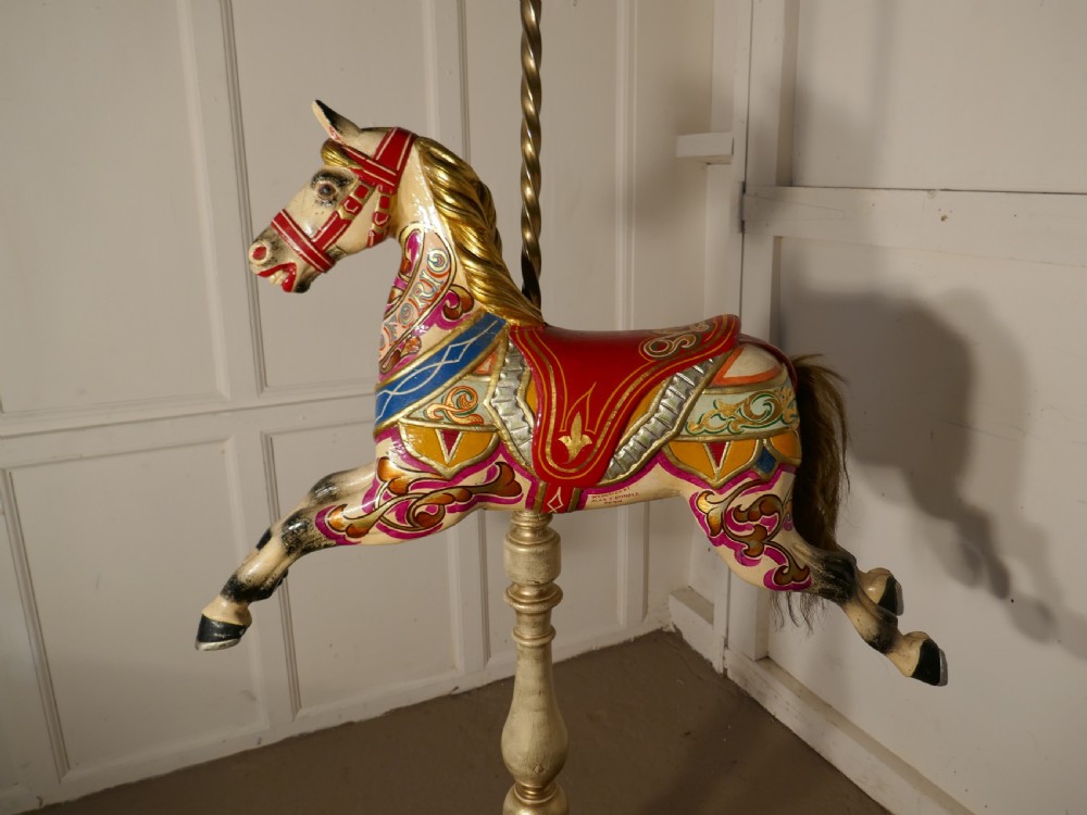 Small 19th Century painted Wooden Carousel Galloper or Fair Ground Horse View V