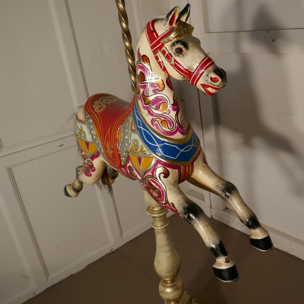 Small 19th Century painted Wooden Carousel Galloper or Fair Ground Horse View VI