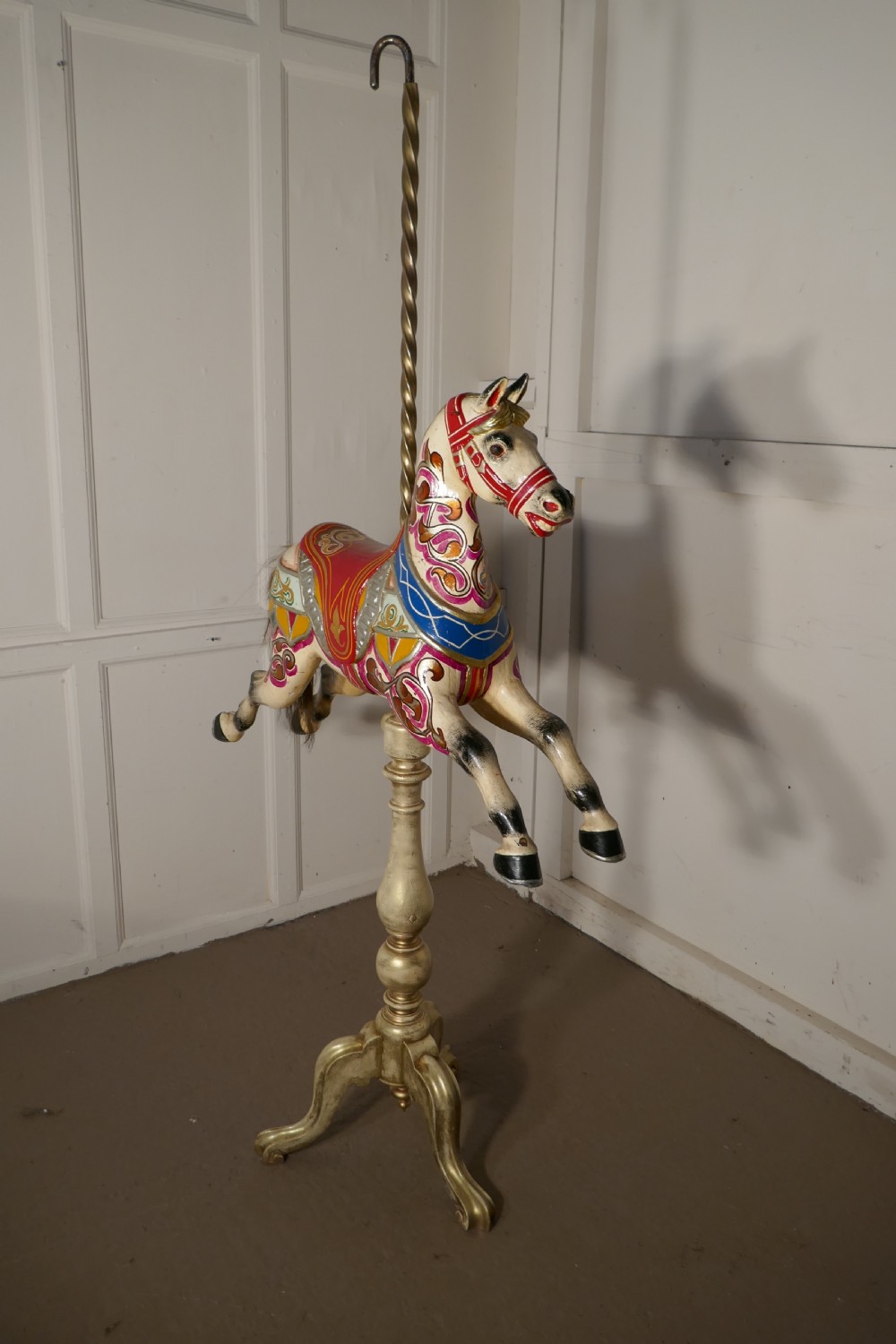 Small 19th Century painted Wooden Carousel Galloper or Fair Ground Horse View VII
