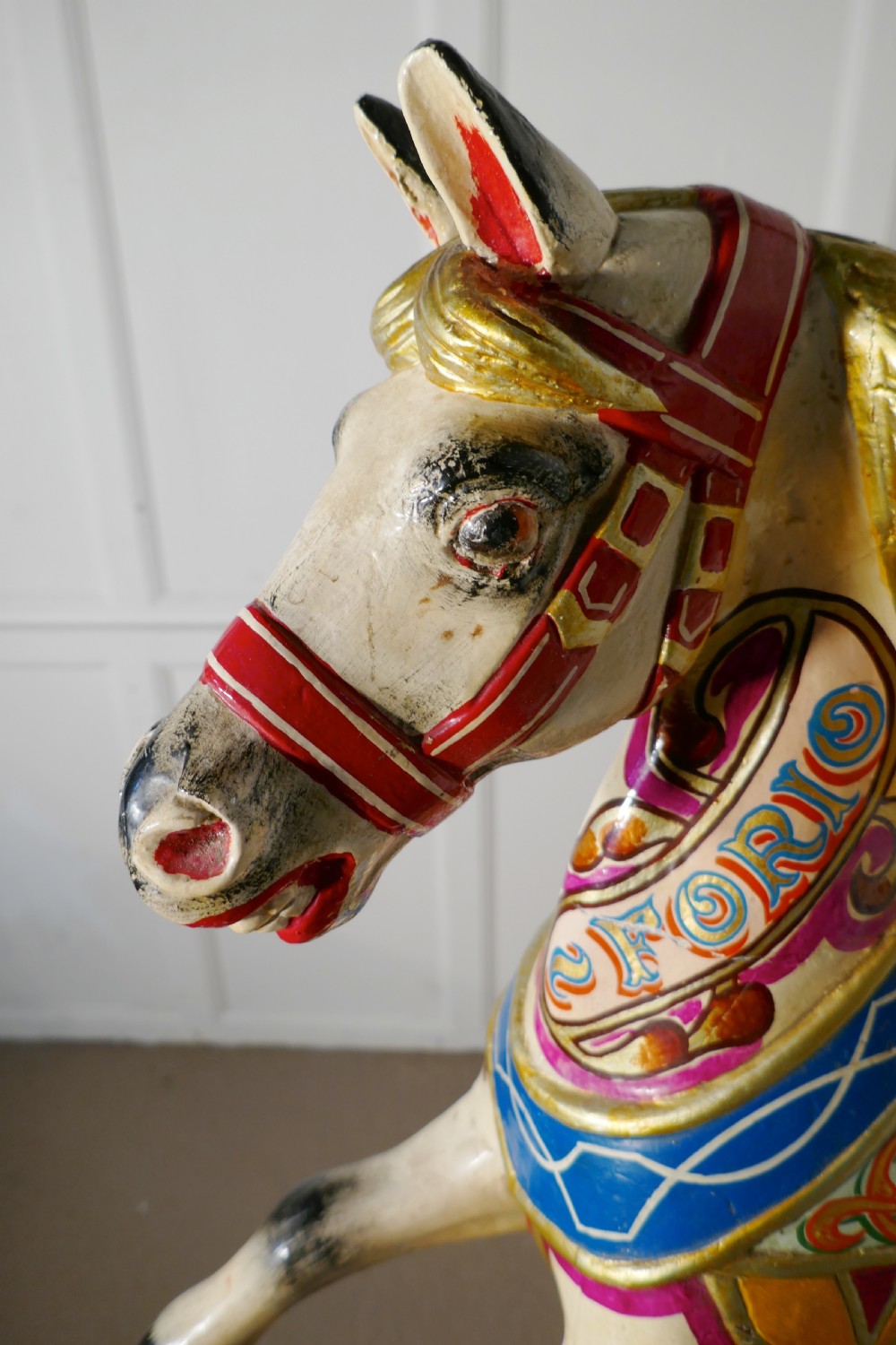 Small 19th Century painted Wooden Carousel Galloper or Fair Ground Horse View IX