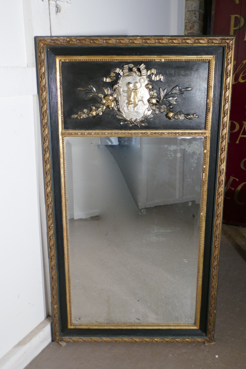 French Trumeau Style Console Mirror   View II