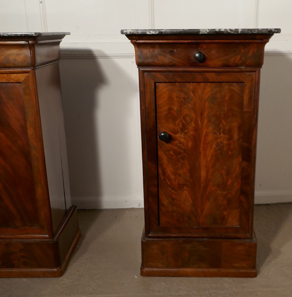 A Pair of Figured Mahogany Bedside Cupboards View III