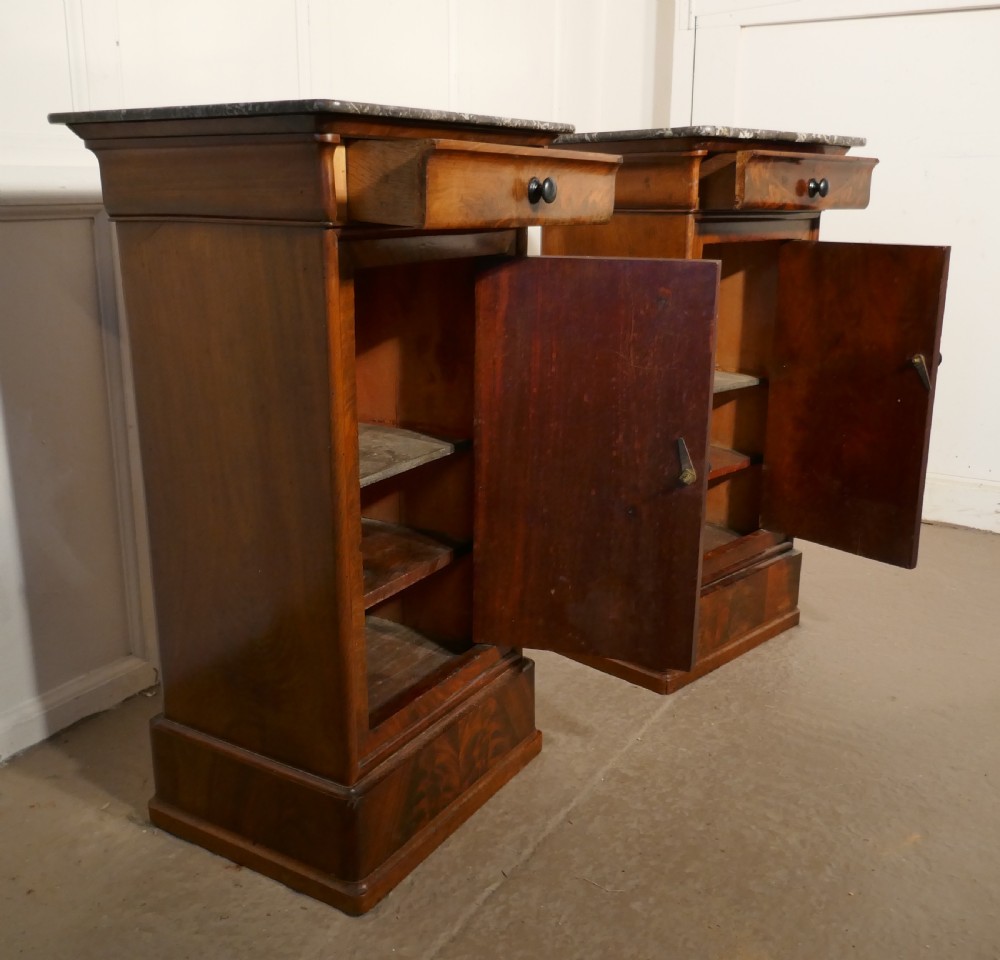 A Pair of Figured Mahogany Bedside Cupboards View V