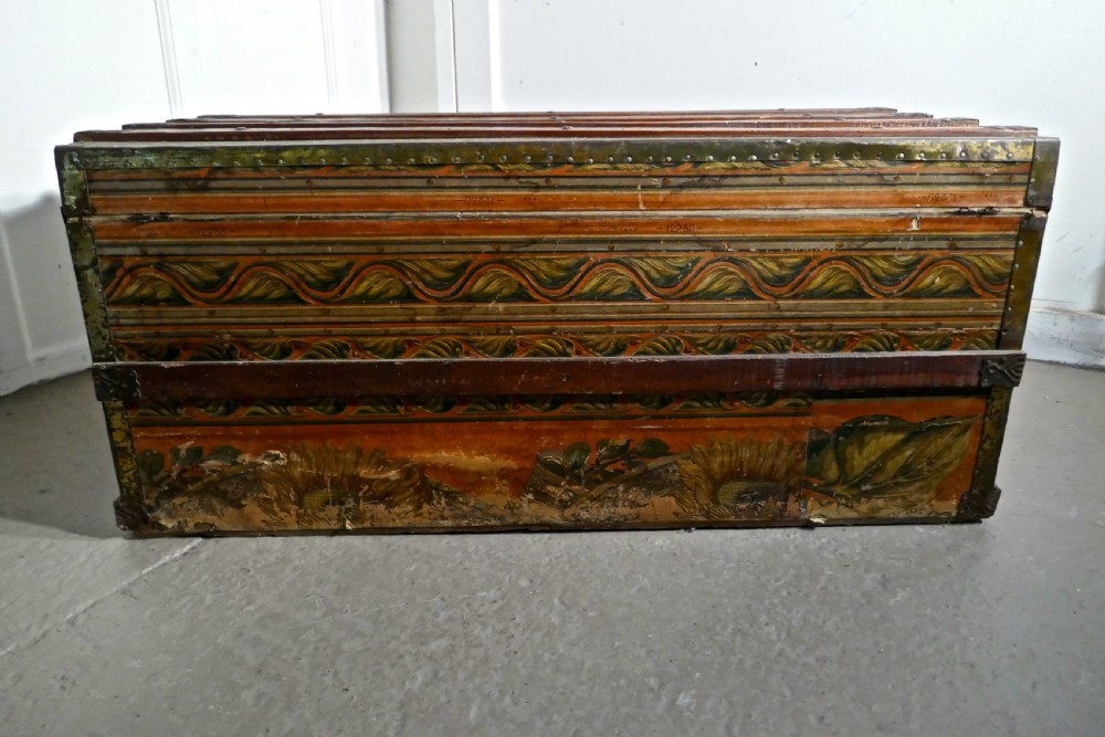 19th Century Portuguese Vintage Travel Chest or Steamer Trunk,   View III