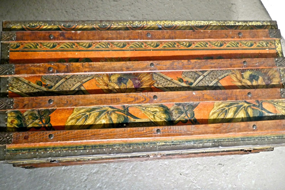 19th Century Portuguese Vintage Travel Chest or Steamer Trunk,   View VI