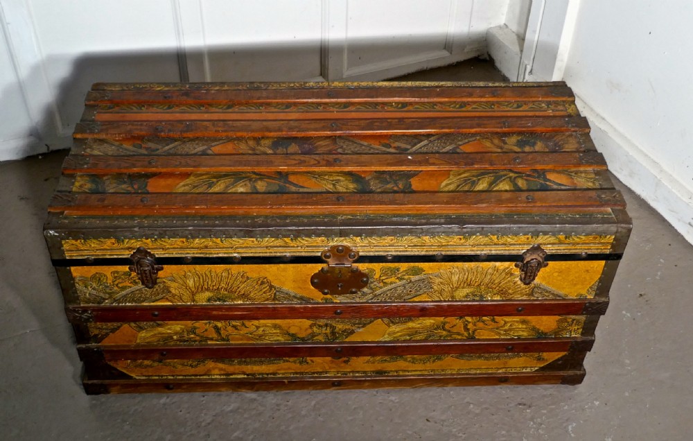 19th Century Portuguese Vintage Travel Chest or Steamer Trunk,   View VIII