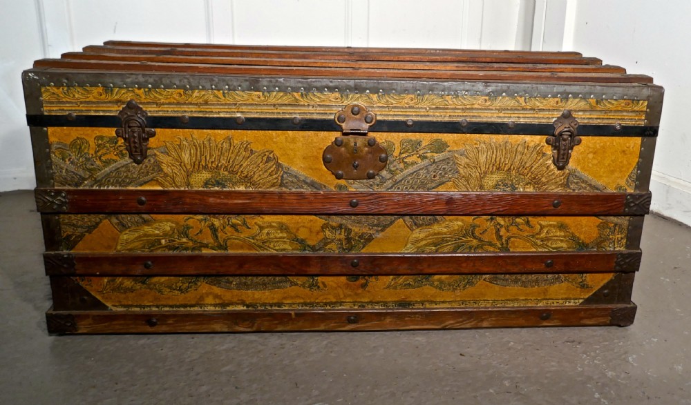 19th Century Portuguese Vintage Travel Chest or Steamer Trunk,   View IX