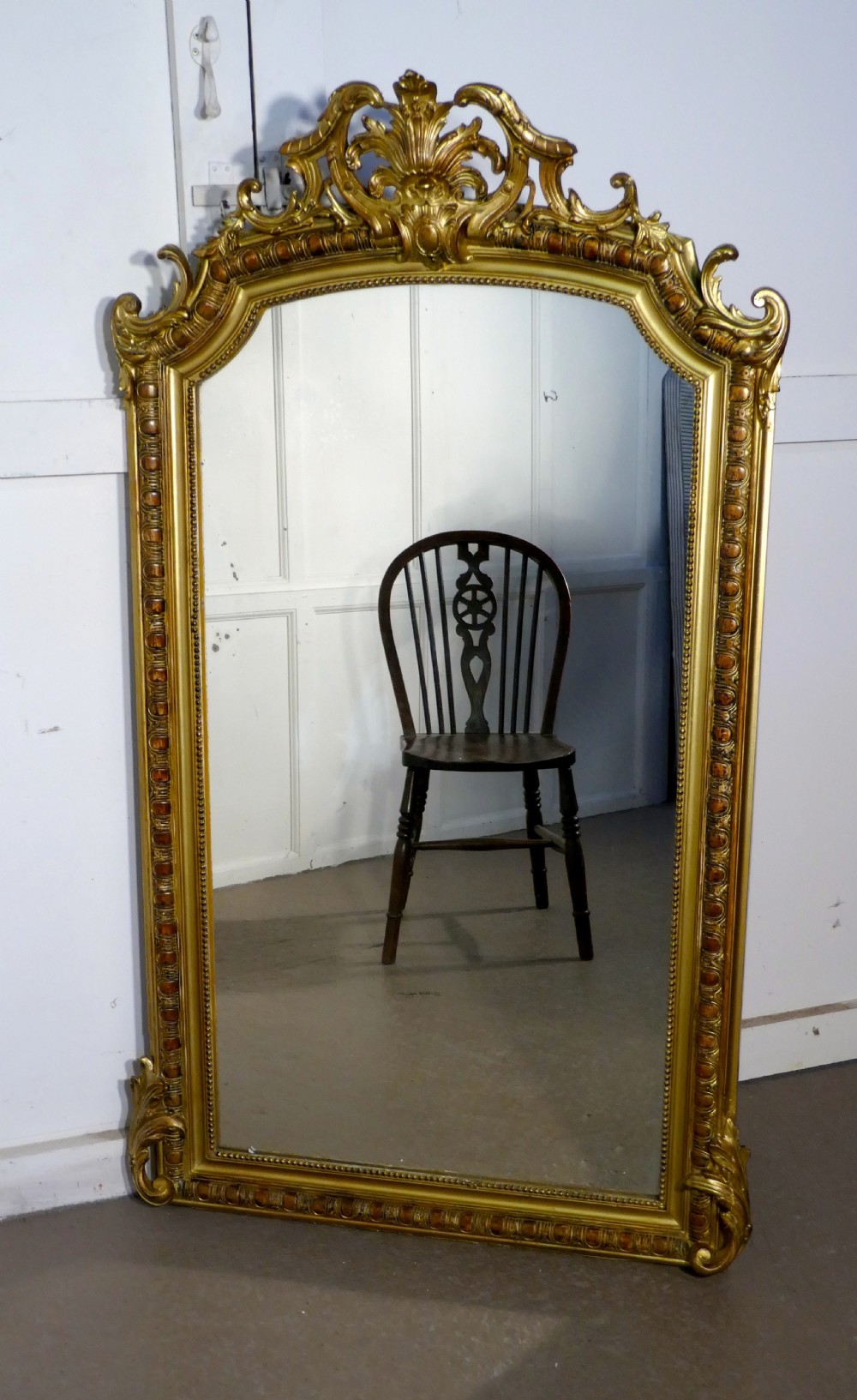 A Large 19th Century French Gilt Wall Mirror