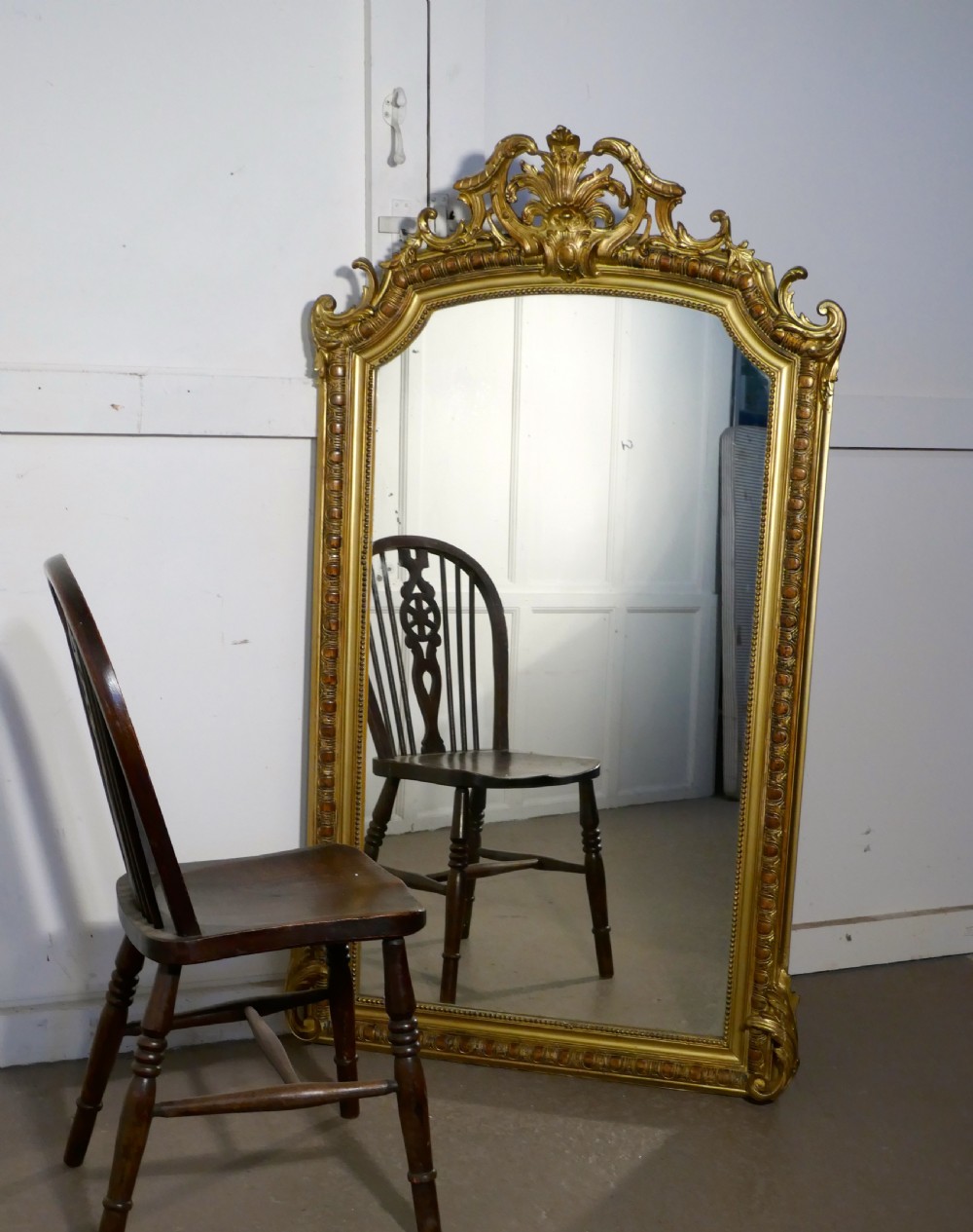 A Large 19th Century French Gilt Wall Mirror View VIII